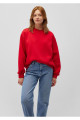 Bisiklet Yaka Kırmızı Basic Sweatshirt 1610198-80791