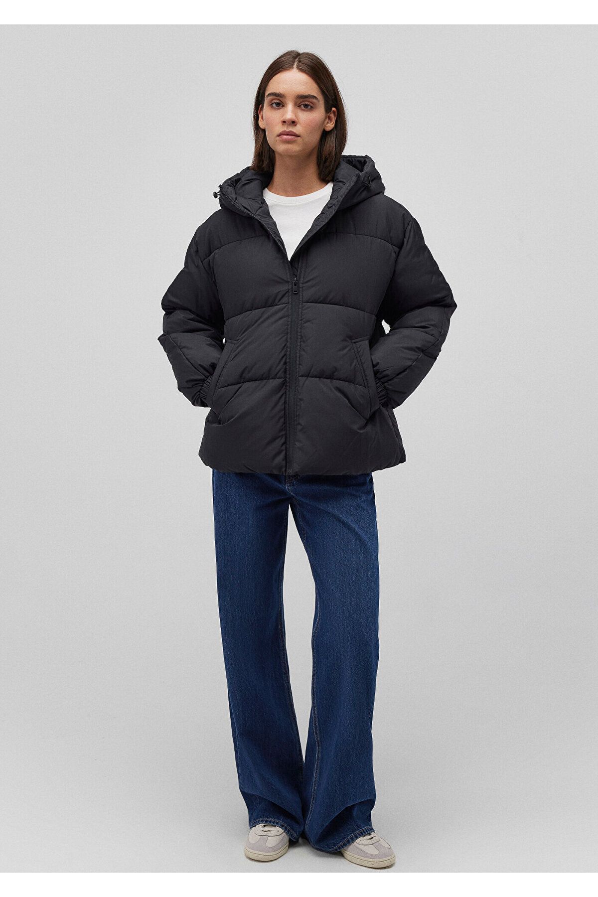 Kapüşonlu Siyah Şişme Mont 1110199-900 Kapüşonlu Siyah Şişme Mont 1110199-900