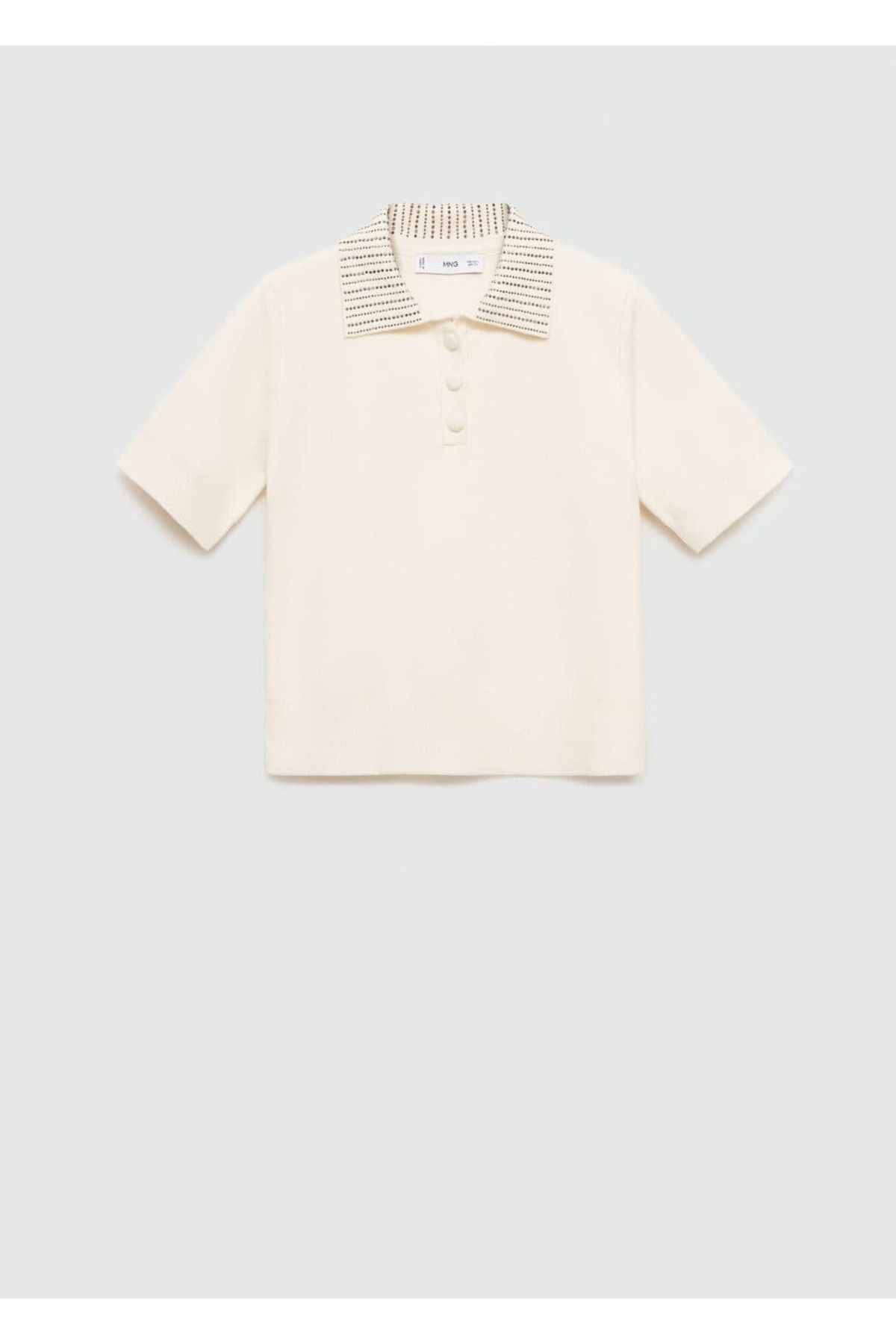 Taşlı Yakalı Triko Polo Gömlek Taşlı Yakalı Triko Polo Gömlek