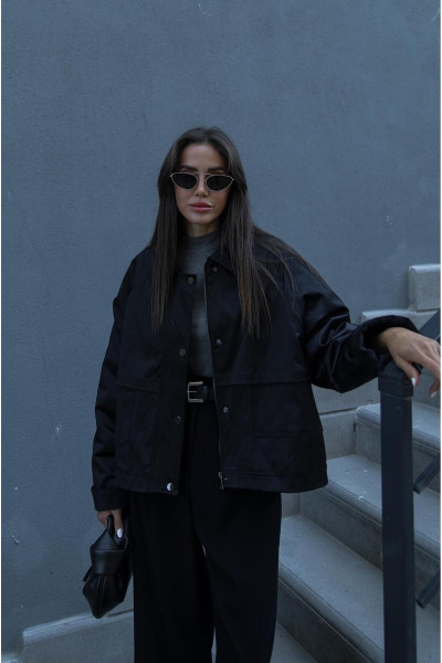 Siyah Kadife Yaka Detaylı Ceket Siyah Kadife Yaka Detaylı Ceket