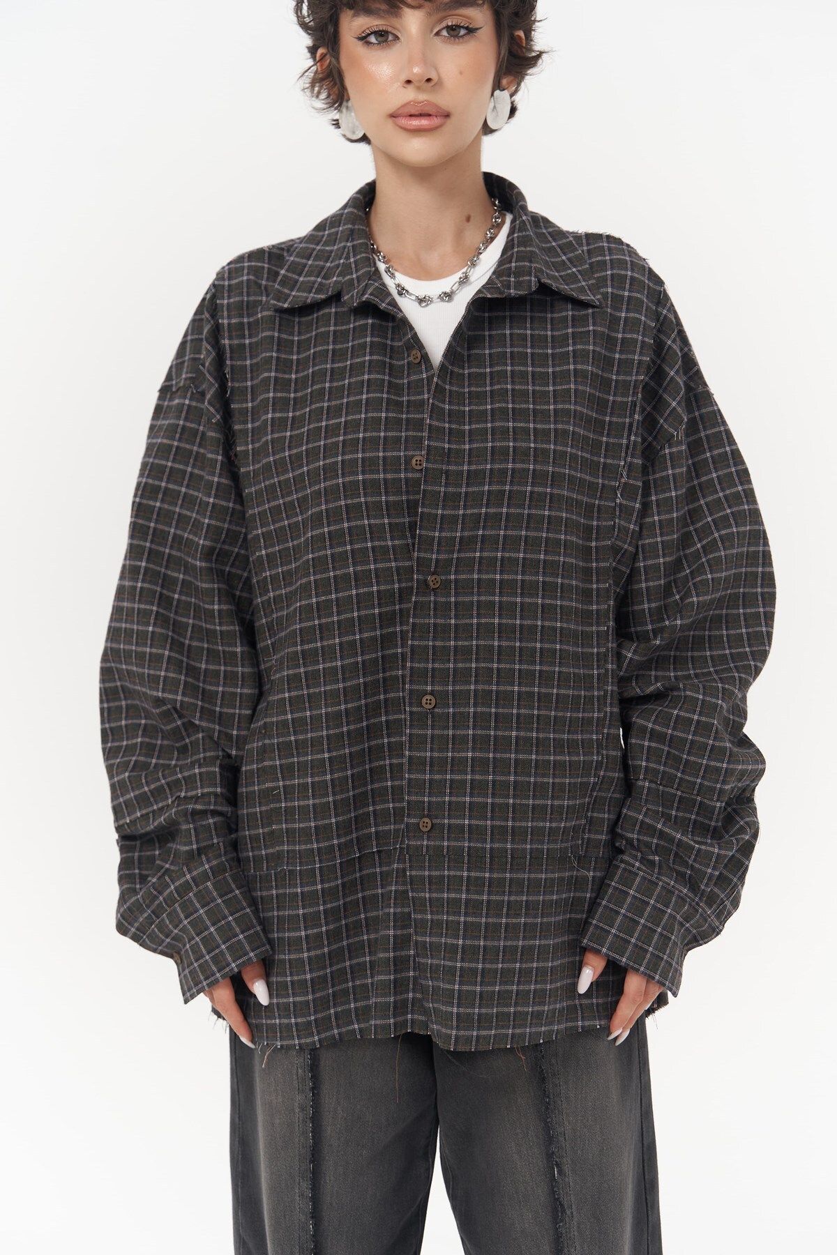 Mai Collection Roan Haki Oversize Unisex Gömlek