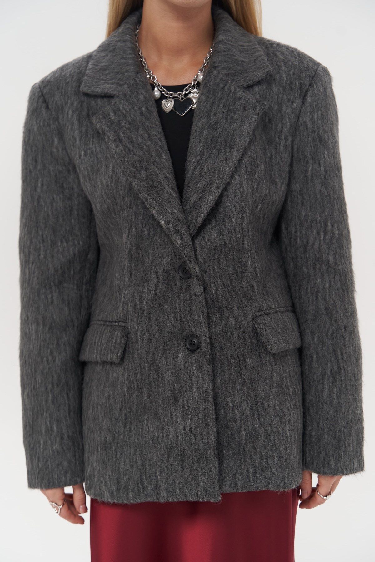 Mai Collection Monday Antrasit Dar Kesim Blazer Mai Collection Monday Antrasit Dar Kesim Blazer