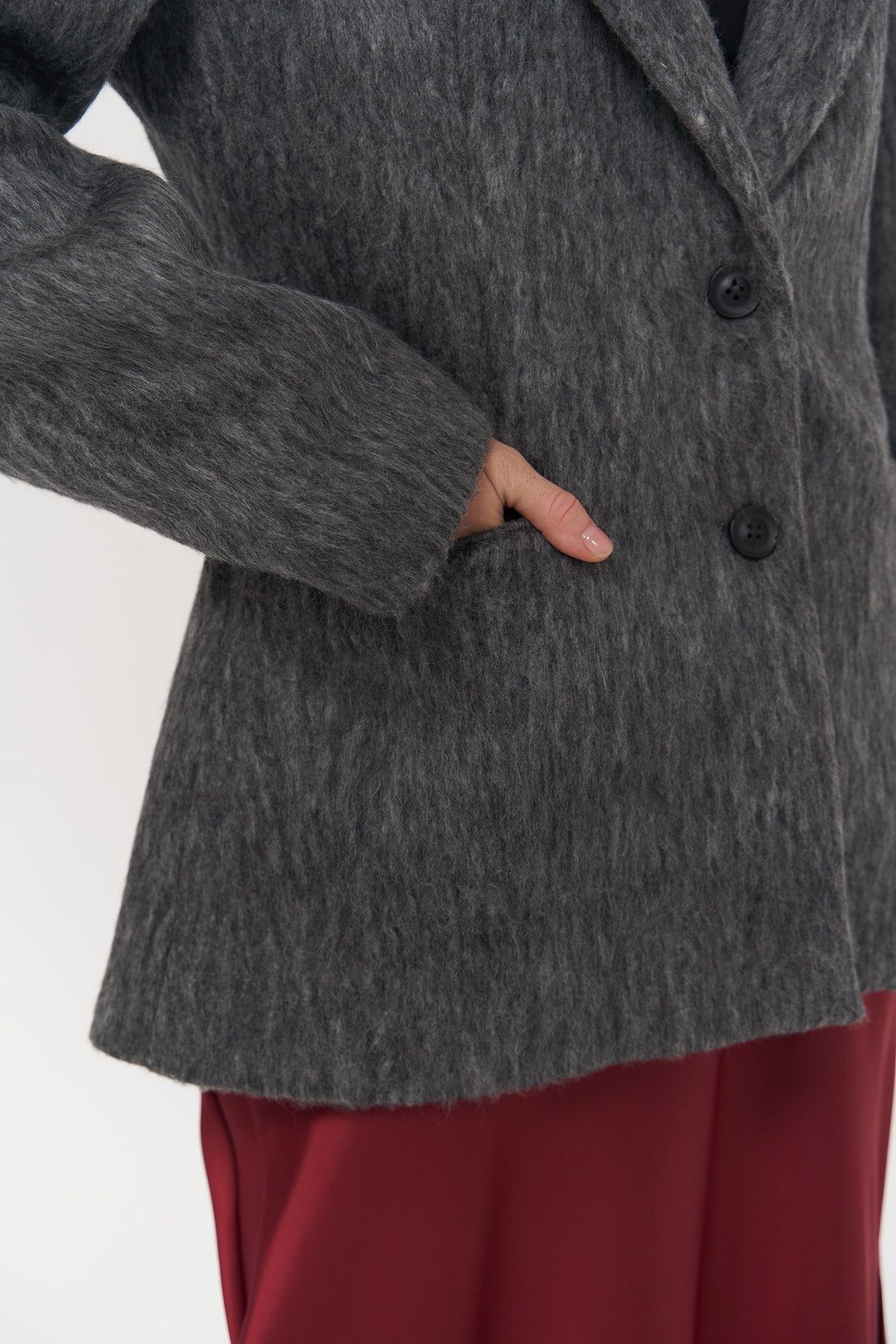 Mai Collection Monday Antrasit Dar Kesim Blazer Mai Collection Monday Antrasit Dar Kesim Blazer