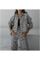 Leopar Desenli Kot Ceket Leopar Desenli Kot Ceket