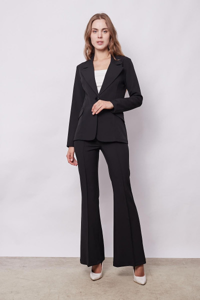 Kadın Yakalı Cep Kapaklı Tek Düğme Hafif Lirkalı Kumaş Blazer Ofis Ceket(Pantolon Kodu Jument 40082) Kadın Yakalı Cep Kapaklı Tek Düğme Hafif Lirkalı Kumaş Blazer Ofis Ceket(Pantolon Kodu Jument 40082)