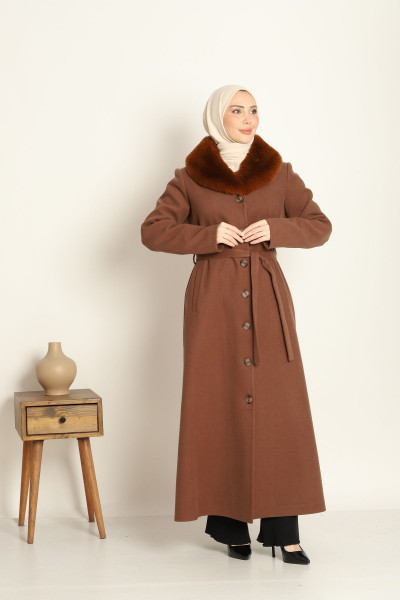 KÜRK DETAYLI KAŞMİR MANTO KÜRK DETAYLI KAŞMİR MANTO