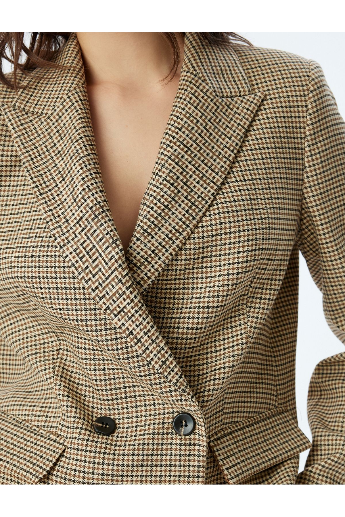 Kruvaze Blazer Ceket Kapaklı Çift Cep Detaylı Regular Fit Kruvaze Blazer Ceket Kapaklı Çift Cep Detaylı Regular Fit