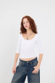 U Yaka Yarım Kol Basic Bluz B16663-T1 U Yaka Yarım Kol Basic Bluz B16663-T1