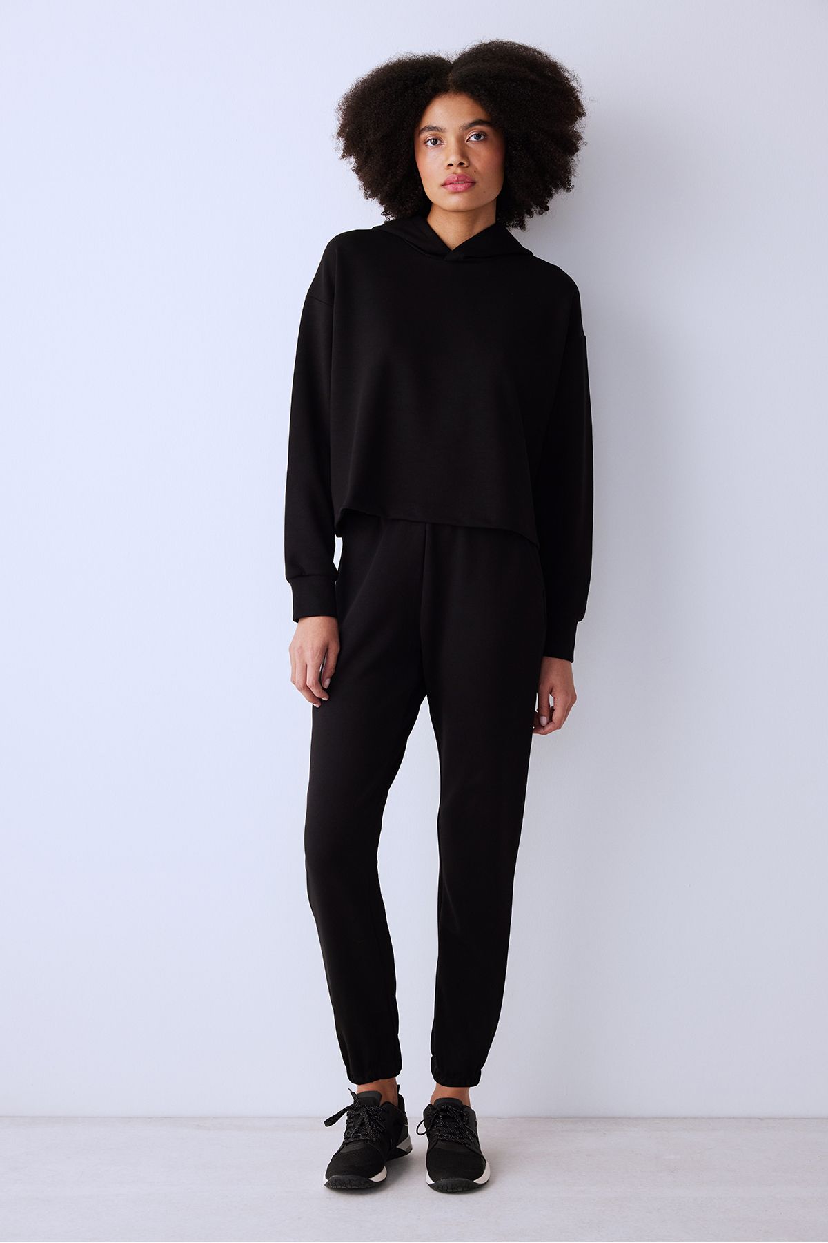 Silky Feel Siyah Sweatshirt