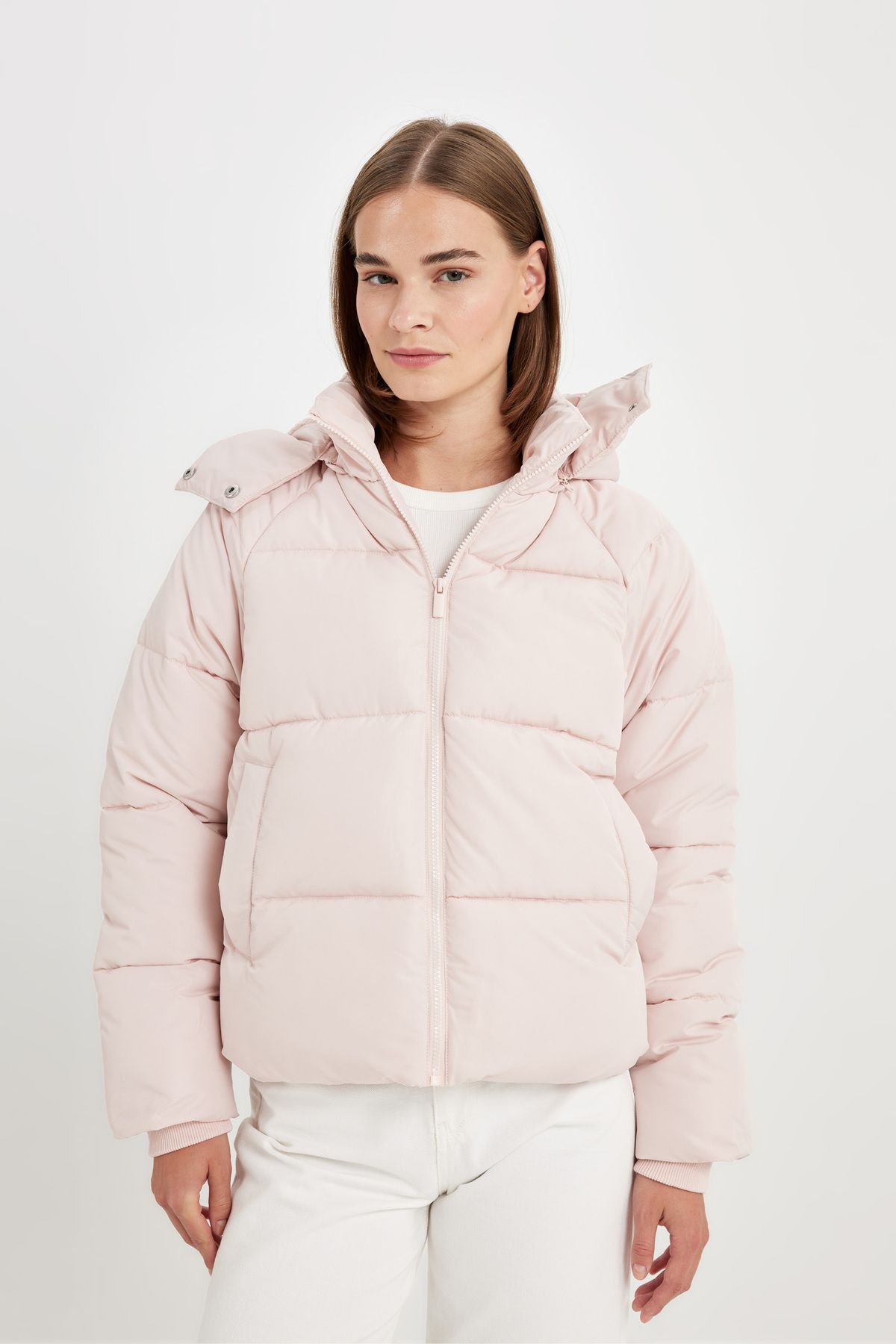 Su Geçirmez Relax Fit Kapüşonlu Astarlı Şişme Mont Su Geçirmez Relax Fit Kapüşonlu Astarlı Şişme Mont