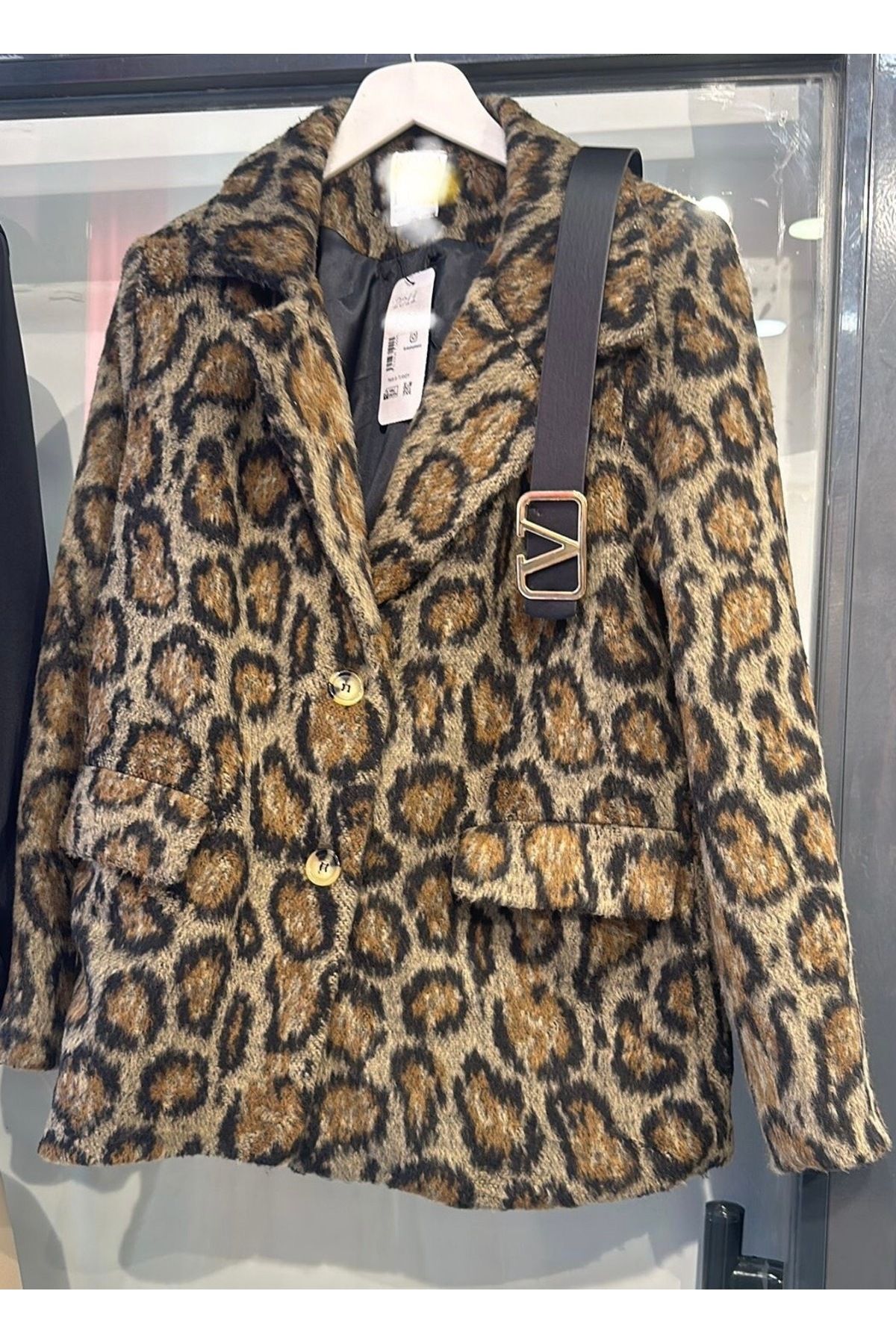 LEOPAR DESENLİ LÜX KAŞE BLAZER CEKET