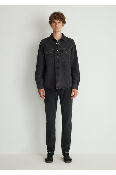 Ross 90lar Antrasit Jean Gömlek Oversize / Geniş Kesim 0210031-80482 Ross 90lar Antrasit Jean Gömlek Oversize / Geniş Kesim 0210031-80482