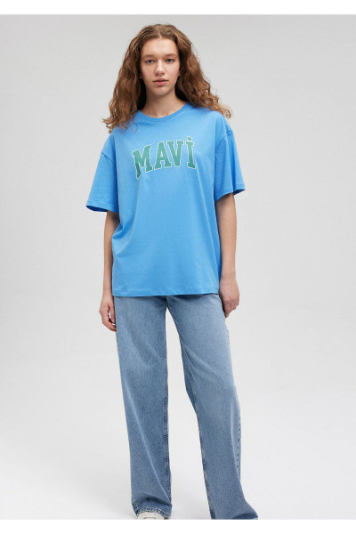 Logo Baskılı Tişört Oversize / Geniş Kesim 1600843-70858 Logo Baskılı Tişört Oversize / Geniş Kesim 1600843-70858