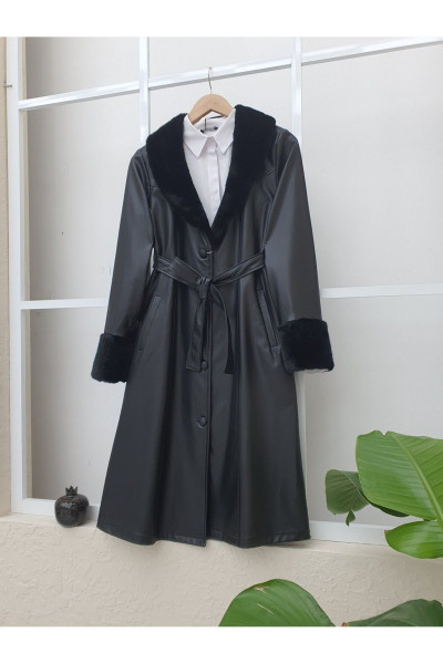 Yakası Ve Kol Manşeti Soft Peluş Deri Kap Yakası Ve Kol Manşeti Soft Peluş Deri Kap