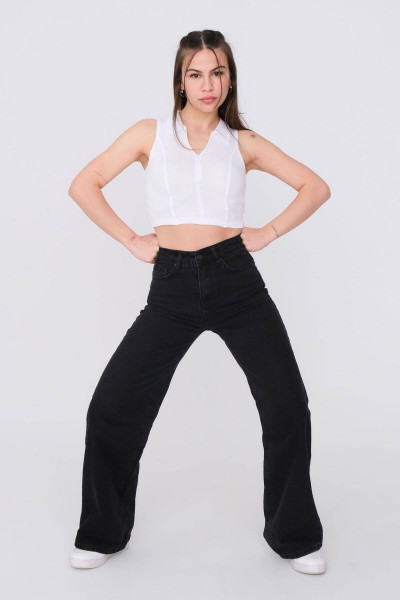 Yüksek Bel Wide Leg Jean Pn7063 - Yüksek Bel Wide Leg Jean Pn7063 -
