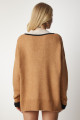 V Yaka Oversize Triko Kazak BİSKÜVİ LBV0048 V Yaka Oversize Triko Kazak BİSKÜVİ LBV0048
