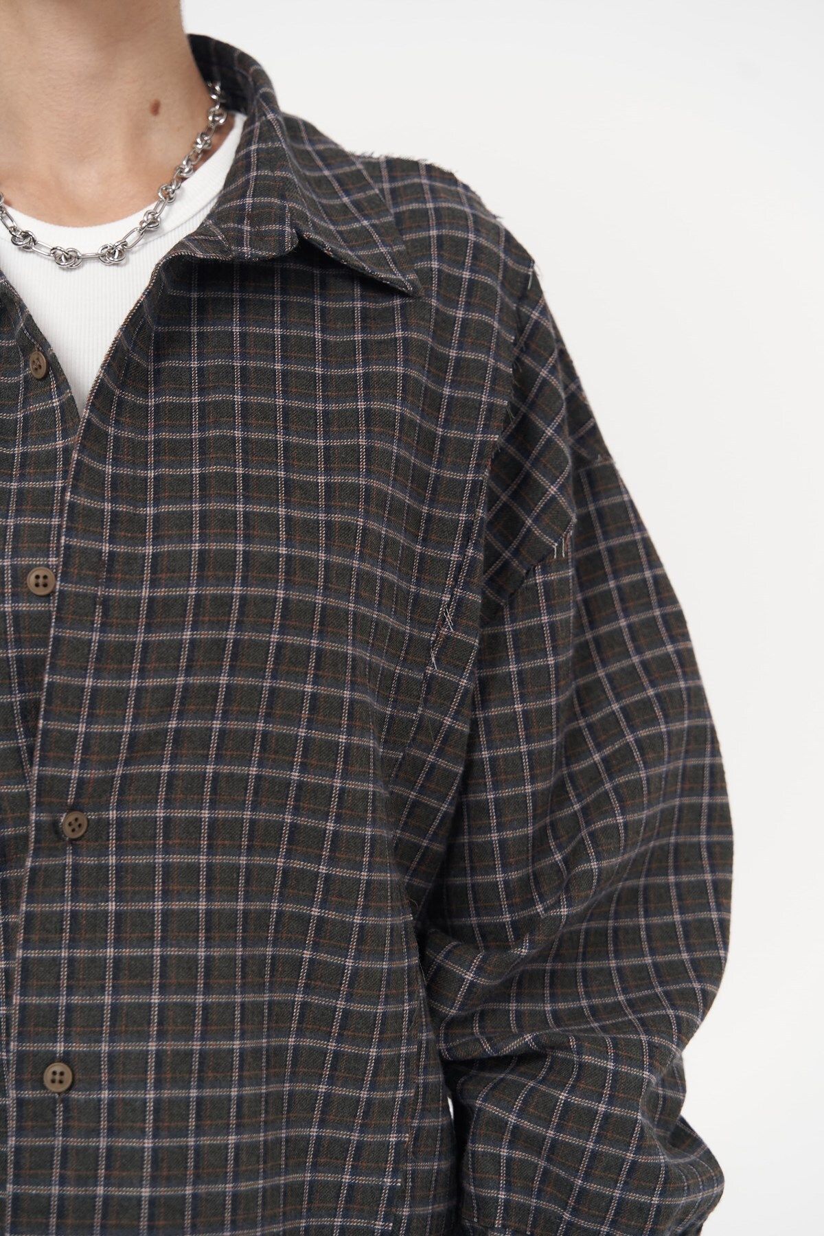 Mai Collection Roan Haki Oversize Unisex Gömlek Mai Collection Roan Haki Oversize Unisex Gömlek