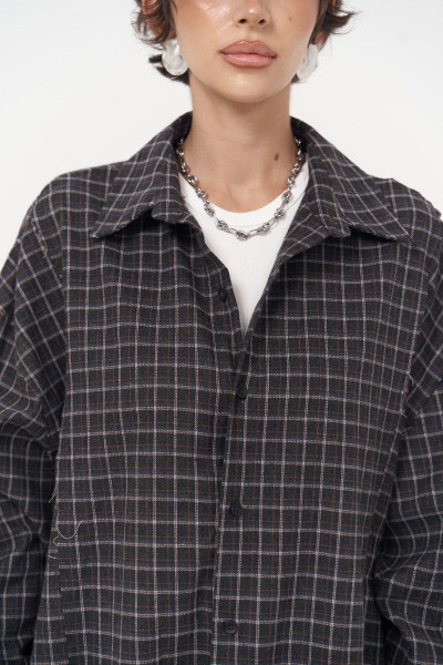 Mai Collection Roan Antrasit Oversize Unisex Gömlek Mai Collection Roan Antrasit Oversize Unisex Gömlek