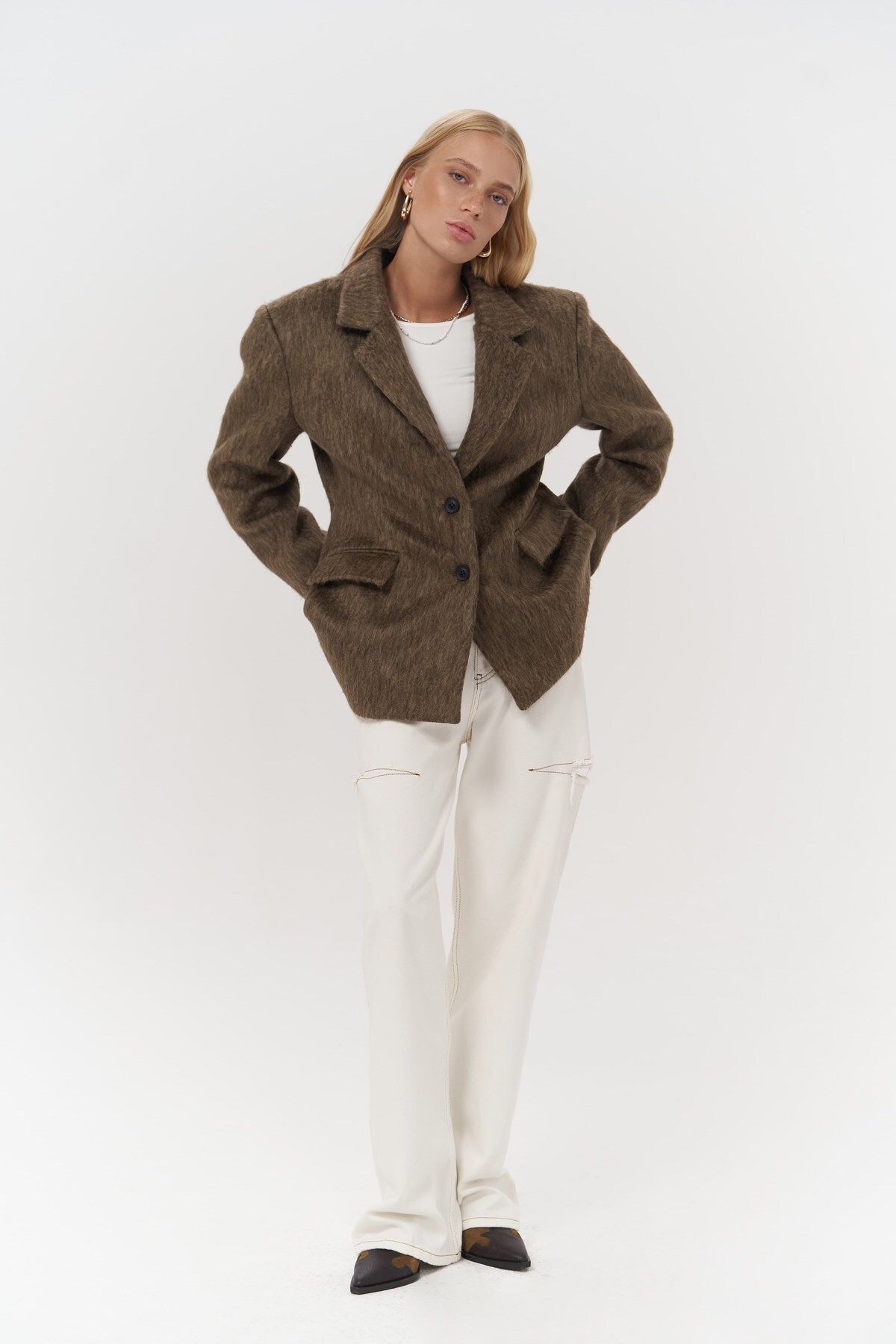 Mai Collection Monday Kahve Dar Kesim Blazer Mai Collection Monday Kahve Dar Kesim Blazer