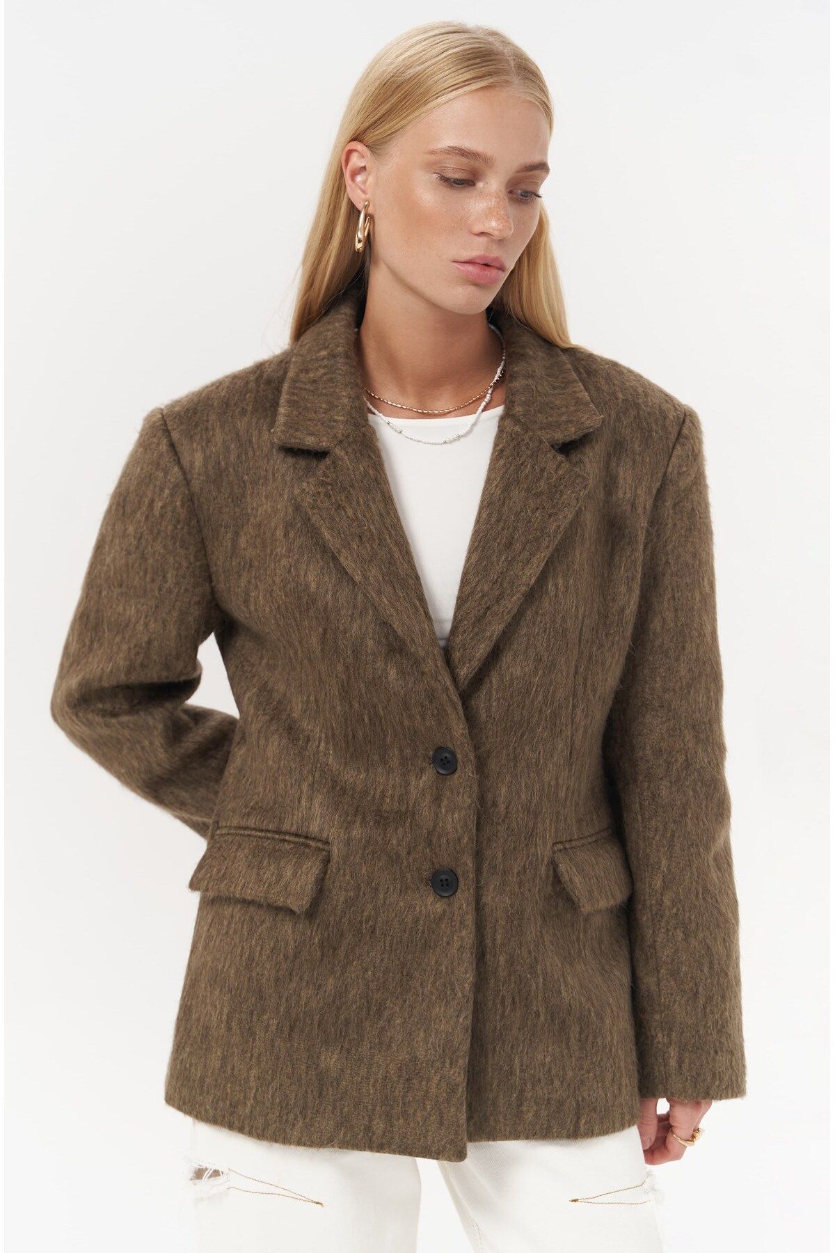 Mai Collection Monday Kahve Dar Kesim Blazer Mai Collection Monday Kahve Dar Kesim Blazer