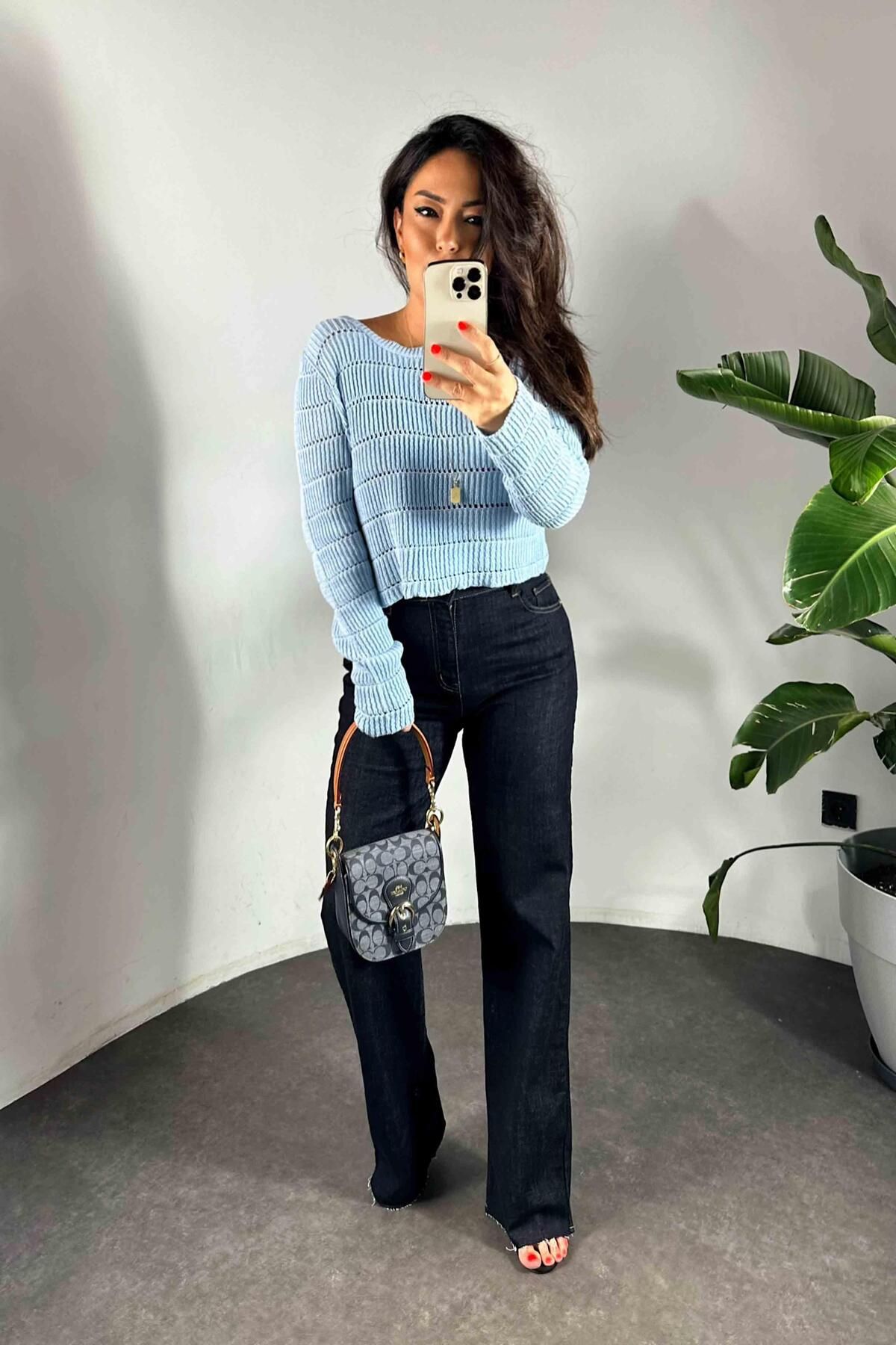 Marka Yüksek Bel Boyfit Jean Kadın Pantolon Lacivert Marka Yüksek Bel Boyfit Jean Kadın Pantolon Lacivert