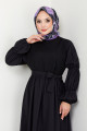 Kolları Lastikli Elbise 6021HBS932-M Siyah Kolları Lastikli Elbise 6021HBS932-M Siyah