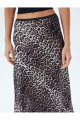 Saten Leopar Etek Midi Boy A Kesim Standart Bel Saten Leopar Etek Midi Boy A Kesim Standart Bel
