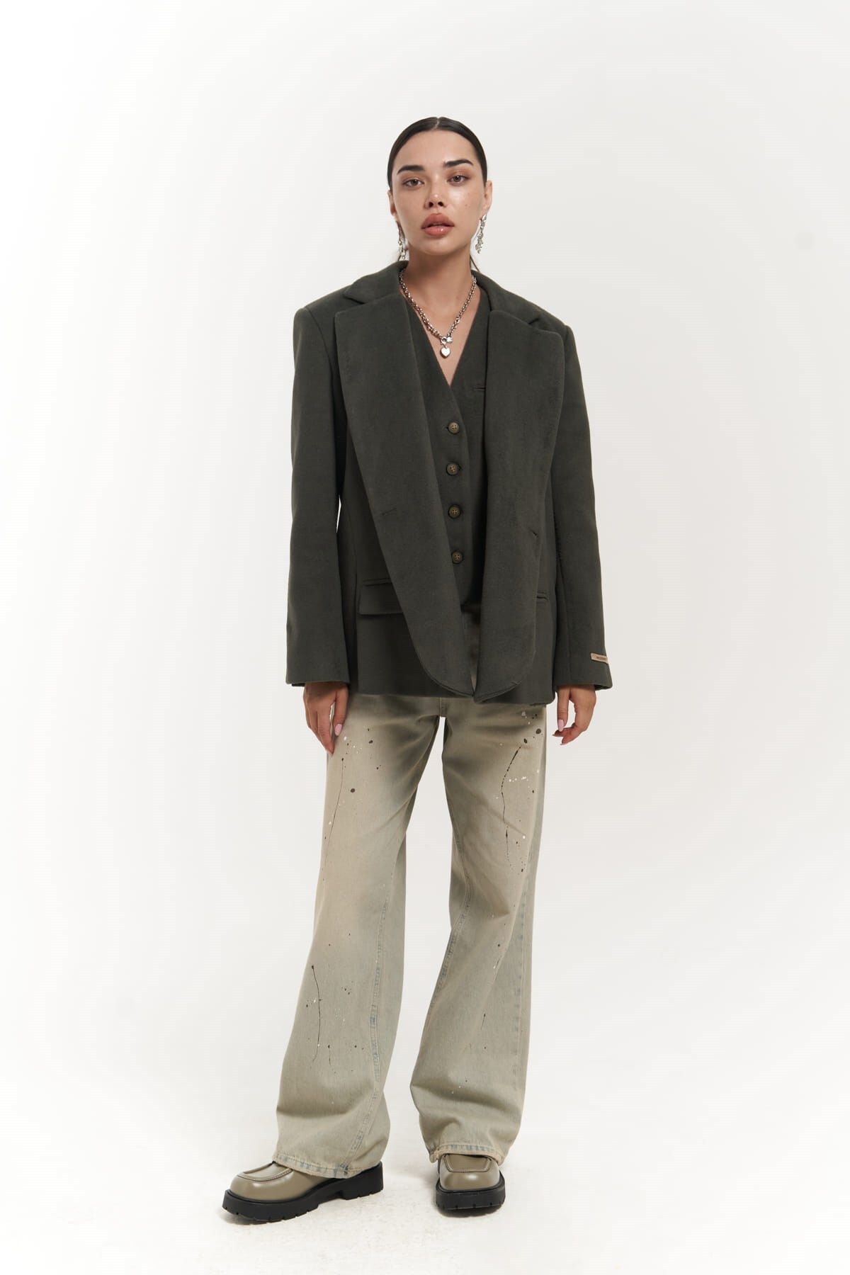 Mai Collection Armonia Yırtmaç Detaylı Petrol Mavisi Blazer Mai Collection Armonia Yırtmaç Detaylı Petrol Mavisi Blazer