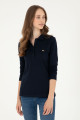 Kadın Lacivert Basic Polo Yaka Sweatshirt 50296941-vr033