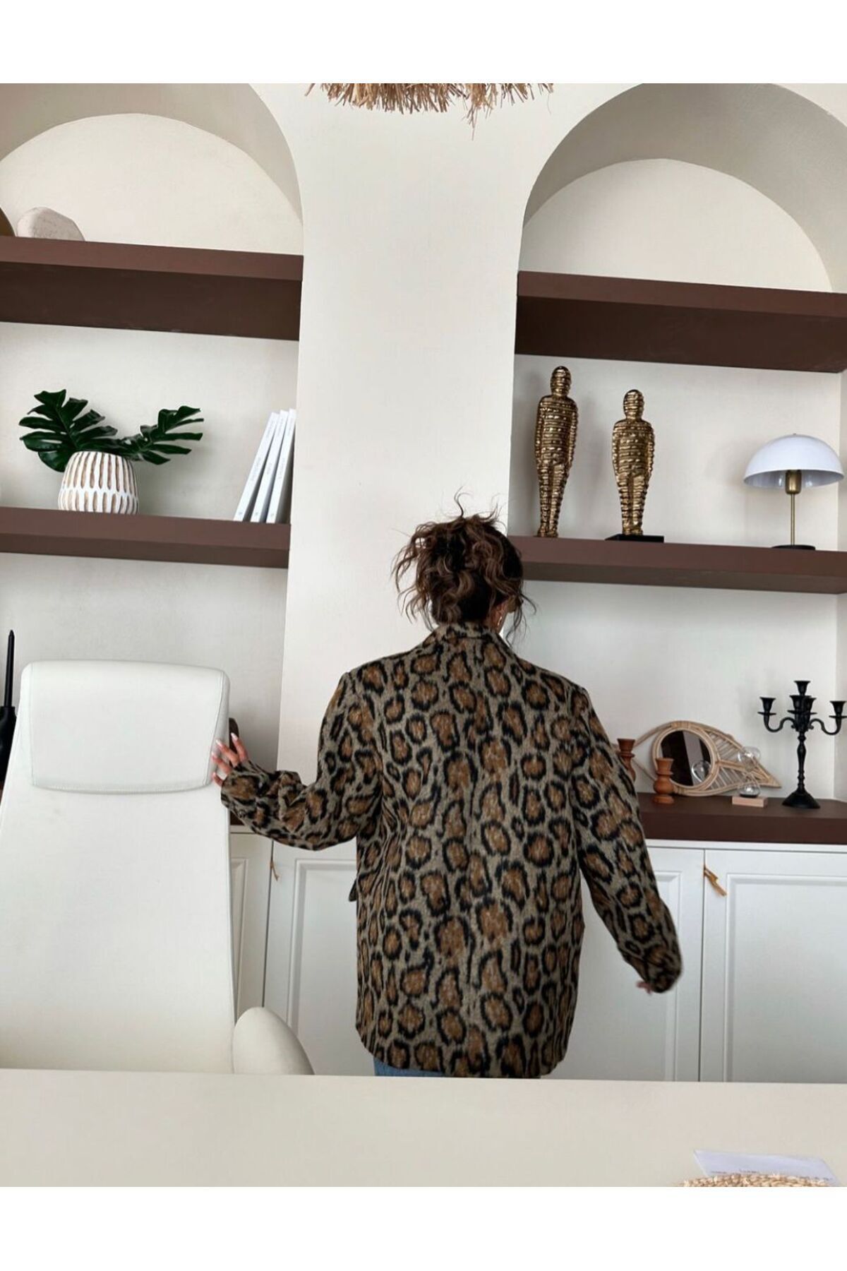 LEOPAR DESENLİ LÜX KAŞE BLAZER CEKET LEOPAR DESENLİ LÜX KAŞE BLAZER CEKET