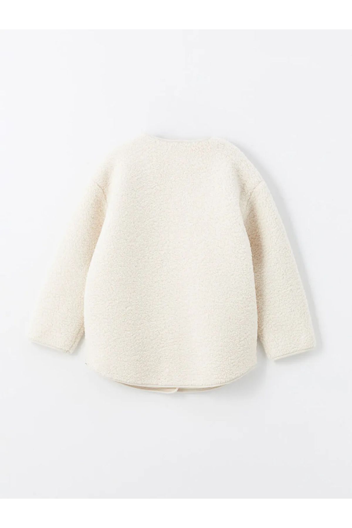 LCW Modest Bej Bisiklet Yaka Düz Oversize Kadın Teddy Mont LCW Modest Bej Bisiklet Yaka Düz Oversize Kadın Teddy Mont