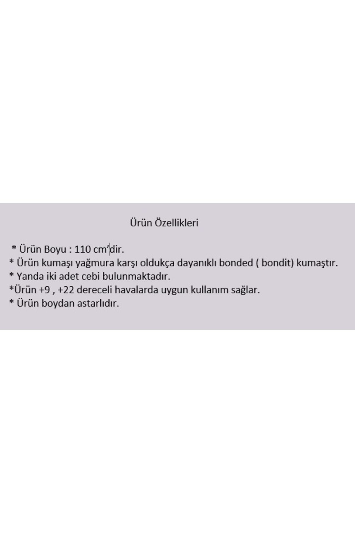 Kadın Suya Dayanıklı Büyük Beden Trençkot Kemerli Uzun Kruvaze Trençkot Bonded Kumaş Astarlı Laci