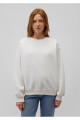 Bisiklet Yaka Beyaz Basic Sweatshirt 1610198-70057