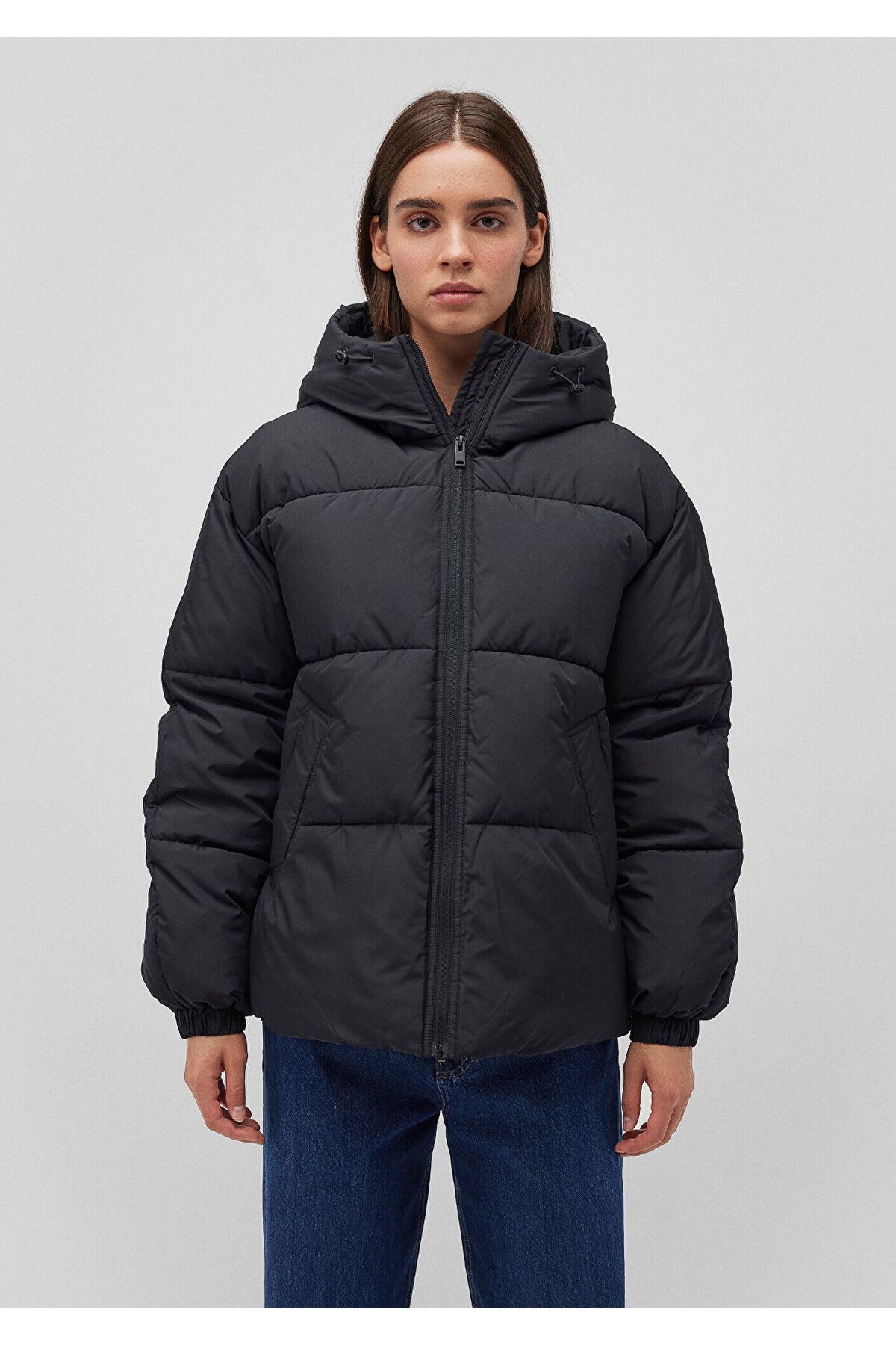 Kapüşonlu Siyah Şişme Mont 1110199-900 Kapüşonlu Siyah Şişme Mont 1110199-900