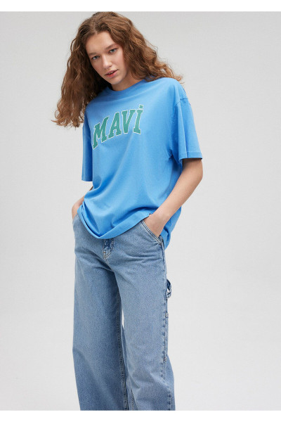 Logo Baskılı Tişört Oversize / Geniş Kesim 1600843-70858 Logo Baskılı Tişört Oversize / Geniş Kesim 1600843-70858