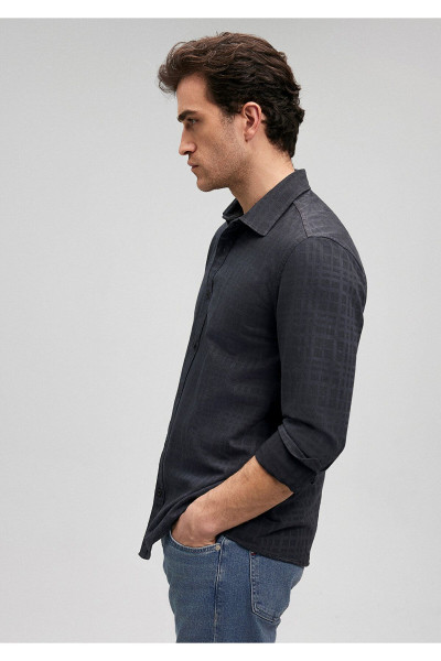 Kareli Siyah Gömlek Slim Fit / Dar Kesim 0211098-86758