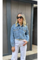 Taş Detaylı Kot Denim Ceket Taş Detaylı Kot Denim Ceket