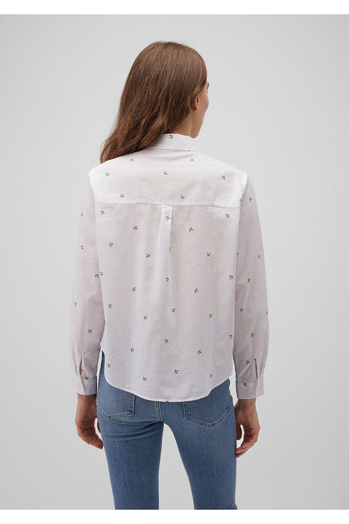 MAVİ KADIN UZUN KOL GÖMLEK Comfrey Leave Print 1210030-88007 MAVİ KADIN UZUN KOL GÖMLEK Comfrey Leave Print 1210030-88007