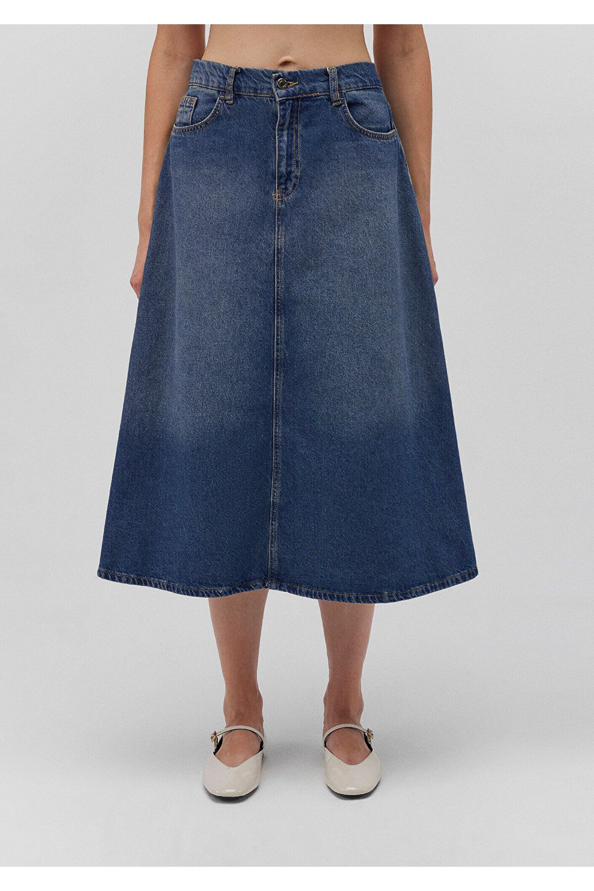 Midi Denim Etek 1310566-82052 Midi Denim Etek 1310566-82052