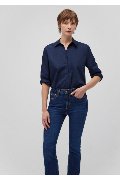 Pamuklu Lacivert Poplin Gömlek Regular Fit / Normal Kesim 1210950-82458 Pamuklu Lacivert Poplin Gömlek Regular Fit / Normal Kesim 1210950-82458