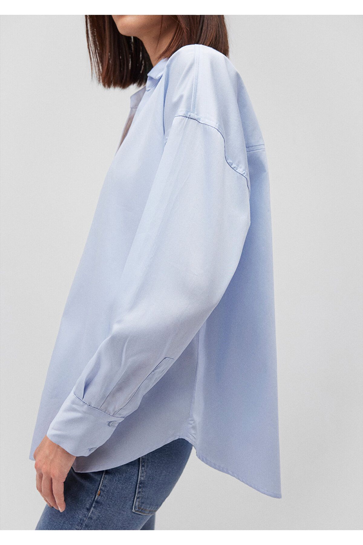 Pamuklu Poplin Gömlek Loose Fit / Bol Rahat Kesim 1210885-70813 Pamuklu Poplin Gömlek Loose Fit / Bol Rahat Kesim 1210885-70813