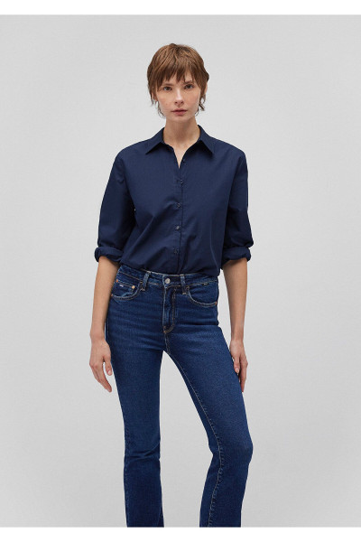 Pamuklu Lacivert Poplin Gömlek Regular Fit / Normal Kesim 1210950-82458 Pamuklu Lacivert Poplin Gömlek Regular Fit / Normal Kesim 1210950-82458