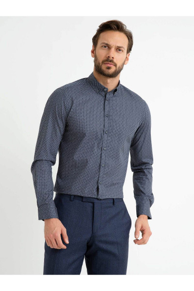 Lacivert Slim Fit Uzun Kollu Gömlek 50193011-VR033 Lacivert Slim Fit Uzun Kollu Gömlek 50193011-VR033
