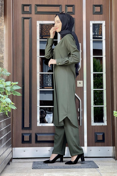 Tesettür Takım Haki Tesettür Takım Haki