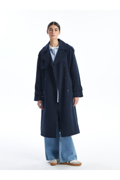 Kruvaze Yaka Düz Oversize Kadın Trençkot Kruvaze Yaka Düz Oversize Kadın Trençkot