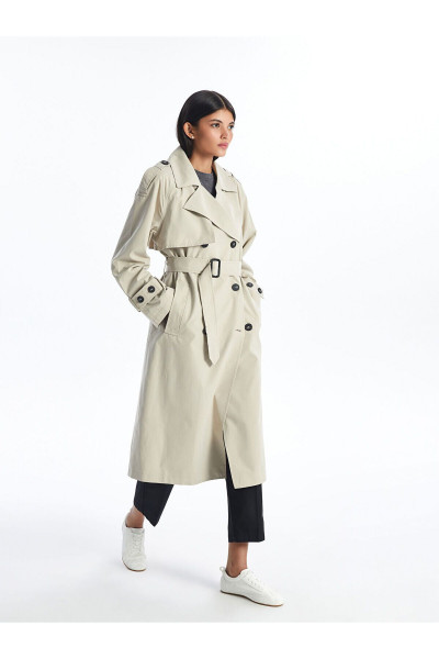 Kruvaze Yaka Düz Oversize Kadın Trençkot Kruvaze Yaka Düz Oversize Kadın Trençkot