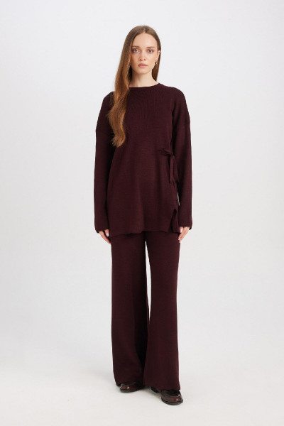 Regular Fit Bisiklet Yaka Bağlamalı Basic Düz Triko Kazak Tunik D7508ax24wn Regular Fit Bisiklet Yaka Bağlamalı Basic Düz Triko Kazak Tunik D7508ax24wn