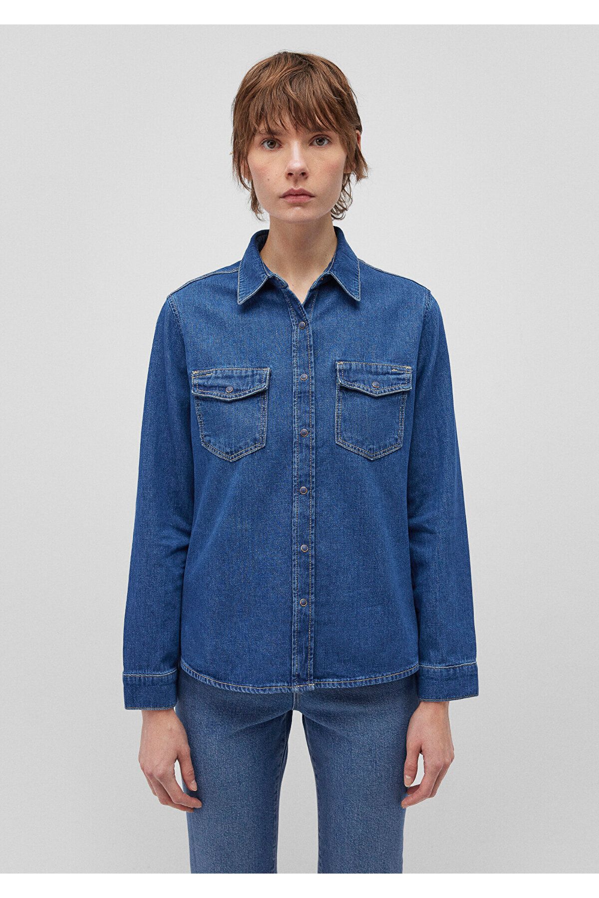 Levin Classic Denim Koyu Mavi Jean Gömlek Fitted / Vücuda Oturan Kesim 1210477-87814 Levin Classic Denim Koyu Mavi Jean Gömlek Fitted / Vücuda Oturan Kesim 1210477-87814