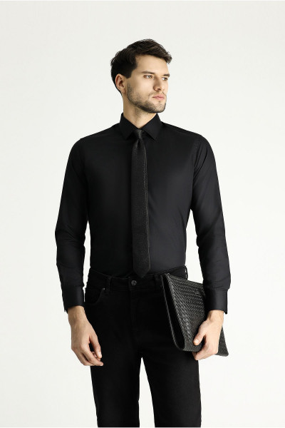Uzun Kol Slim Fit Dar Kesim Non Iron Saten Pamuklu Gömlek Uzun Kol Slim Fit Dar Kesim Non Iron Saten Pamuklu Gömlek