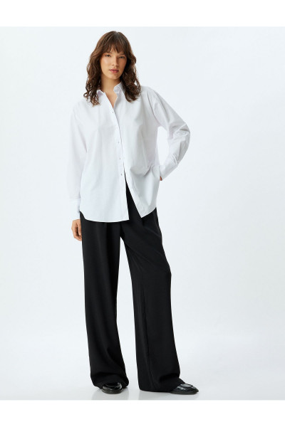 Oversize Poplin Gömlek Uzun Kollu Klasik Yaka Oversize Poplin Gömlek Uzun Kollu Klasik Yaka